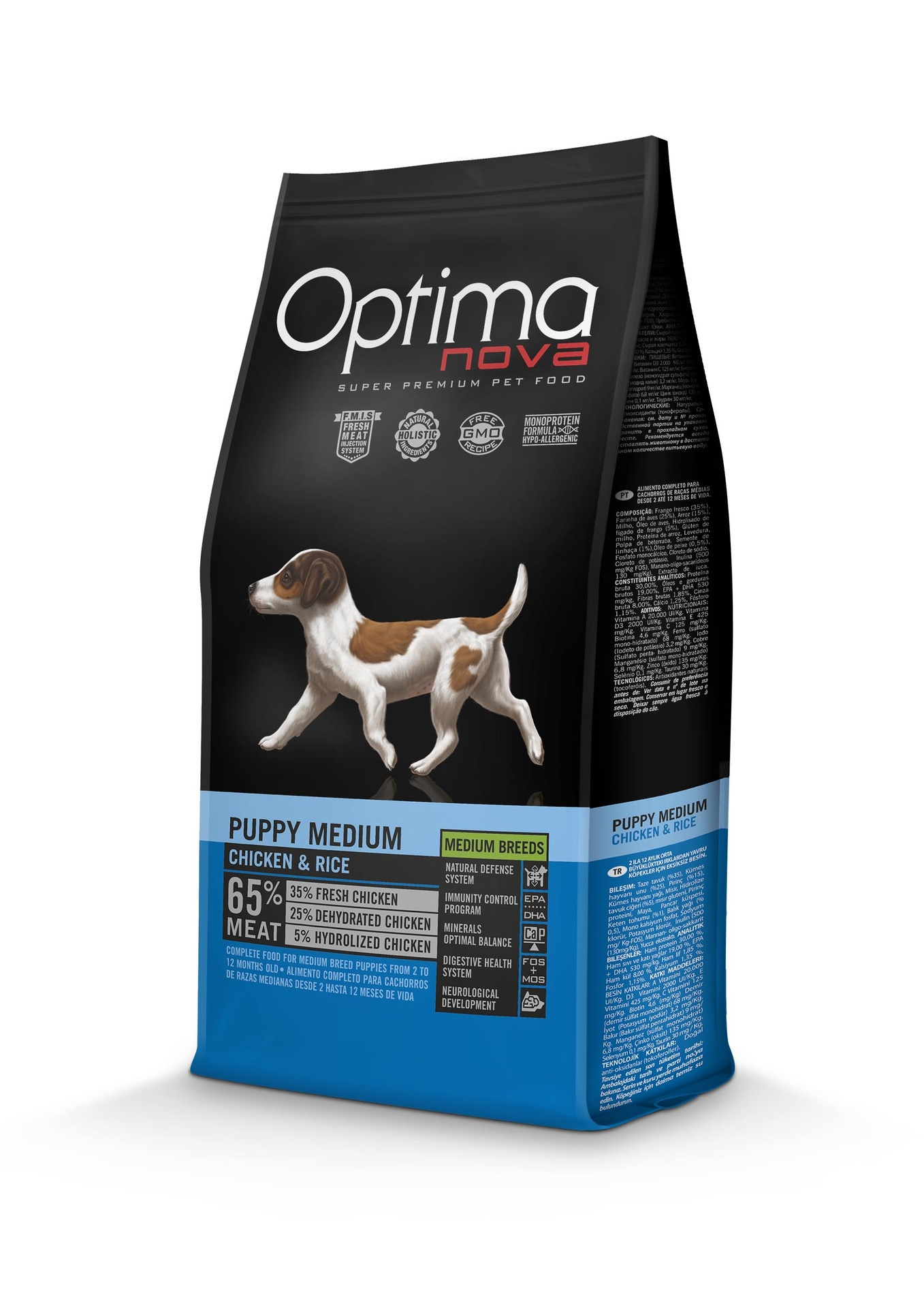 Optimanova dog puppy medium chicken&rice 12kg