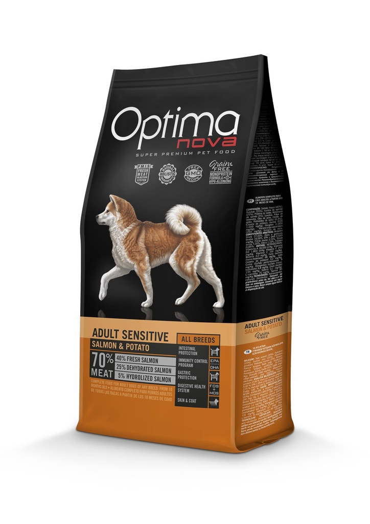 Optimanova dog sensitive salmon&potato grain free 2kg