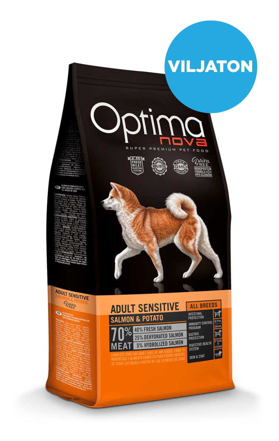 Optimanova dog sensitive salmon&potato grain free 12kg