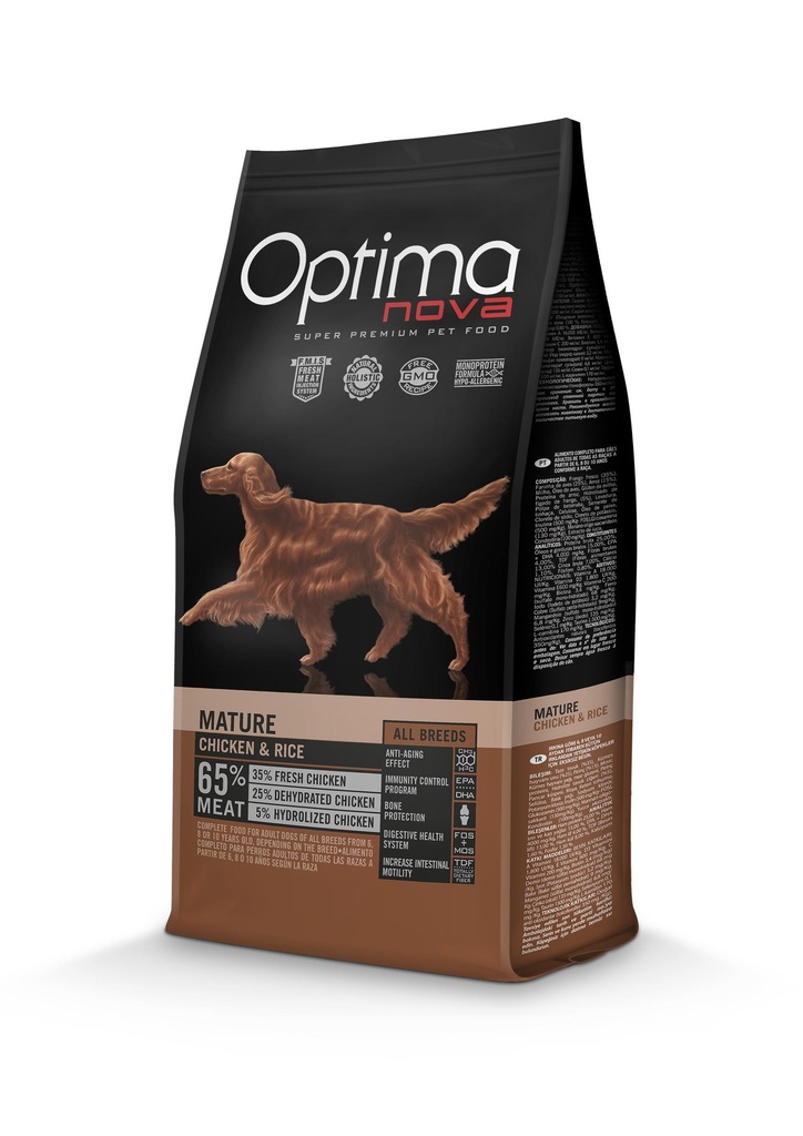Optimanova dog adult mature chicken&rice 2kg