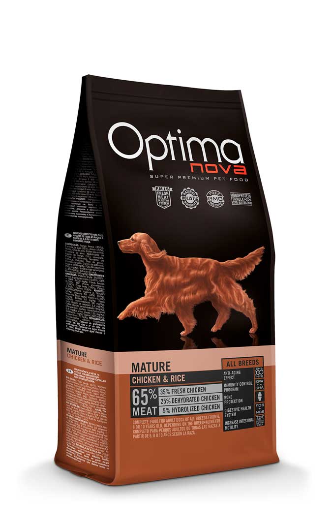 Optimanova dog adult mature chicken&rice 12kg