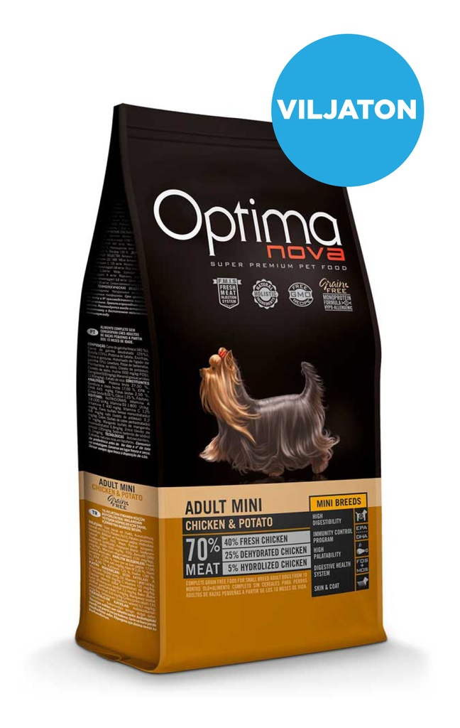 Optimanova dog adult mini chicken&potato grain free 2kg