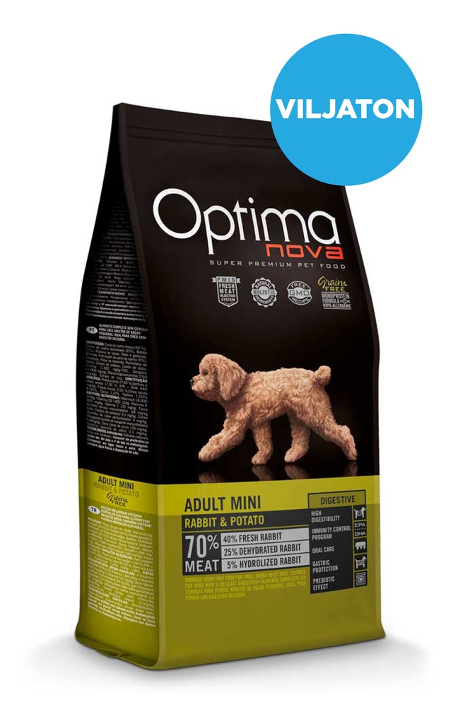 Optimanova dog digestive mini rabbit&potato grain free 2kg
