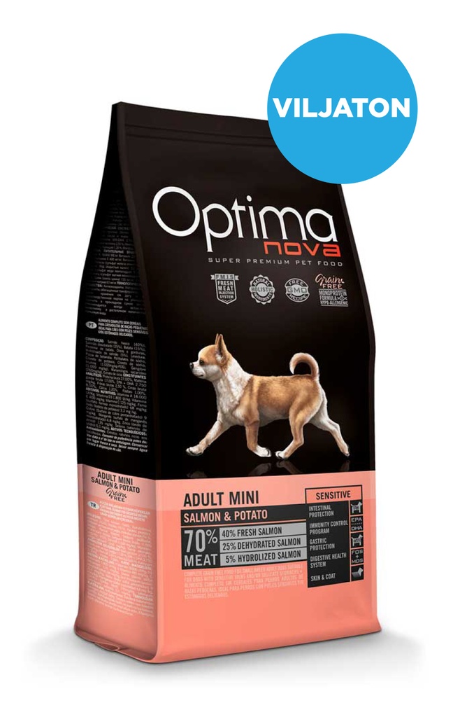 Optimanova dog adult mini salmon&potato grain free 2kg