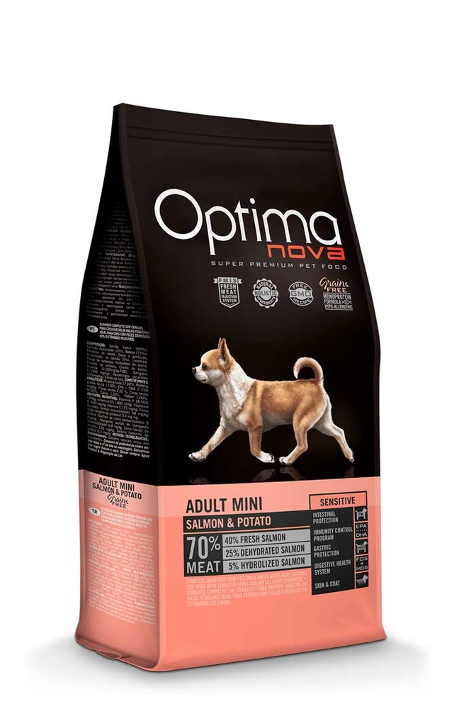 Optimanova dog adult mini salmon&potato grain free 2kg