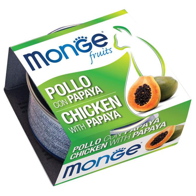 Monge cat adult Fruits Kyckling-Papaya 80g burk