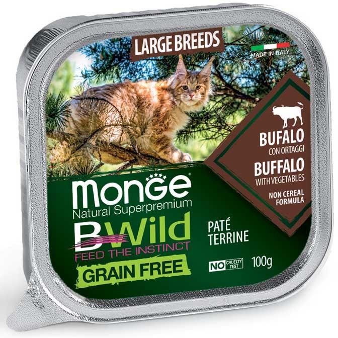 Monge cat adult large breeds/kitten BWild buffalo-vihannekset 100 g vuoka