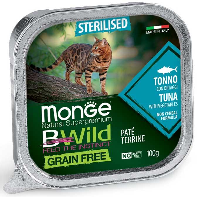 Monge BWild cat adult tonnik. -turska, vihann gf 100 g vuoka me32
