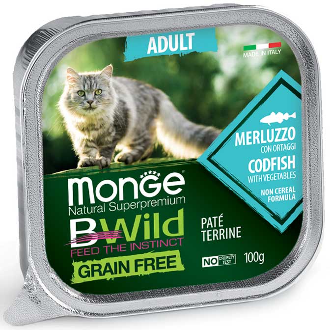 Monge cat adult BWild turska-kasvis 100 g vuoka