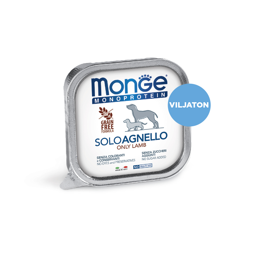 Monge dog adult Monoprotein lammas 150g vuoka
