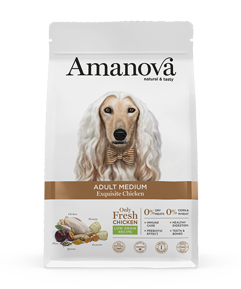 Amanova Medium kana & kvinoa aikuisille keskikokoisille koirille 2 kg