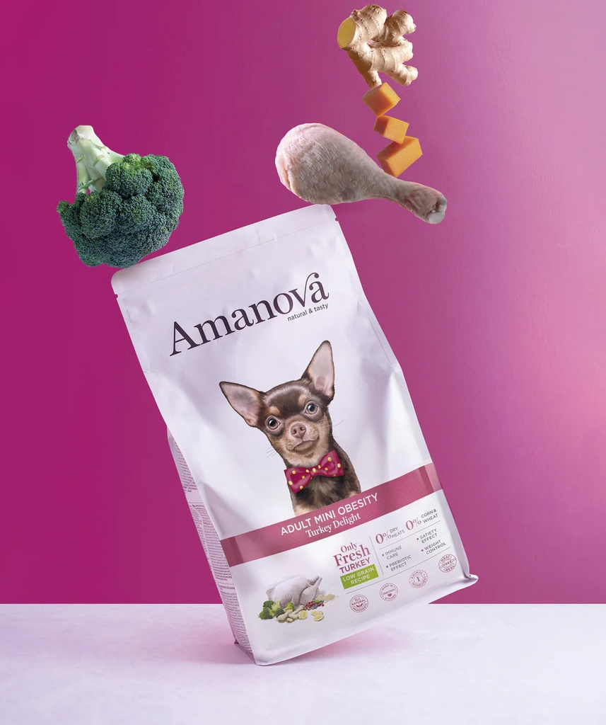 Amanova dog adult mini Obesity kalkkuna 800 g