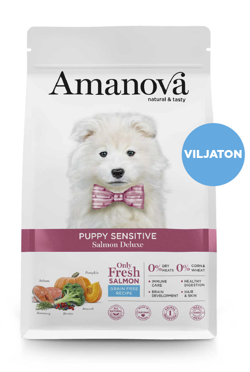 Amanova Puppy Sensitive lohi & kurpitsa pennuille 2 kg