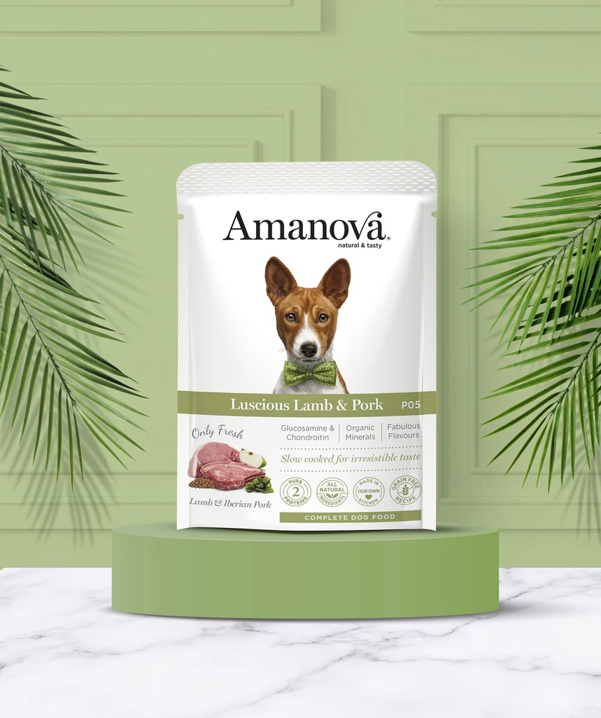 Amanova dog adult Luscious lammas ja Iberico sealiha 100 g pouch