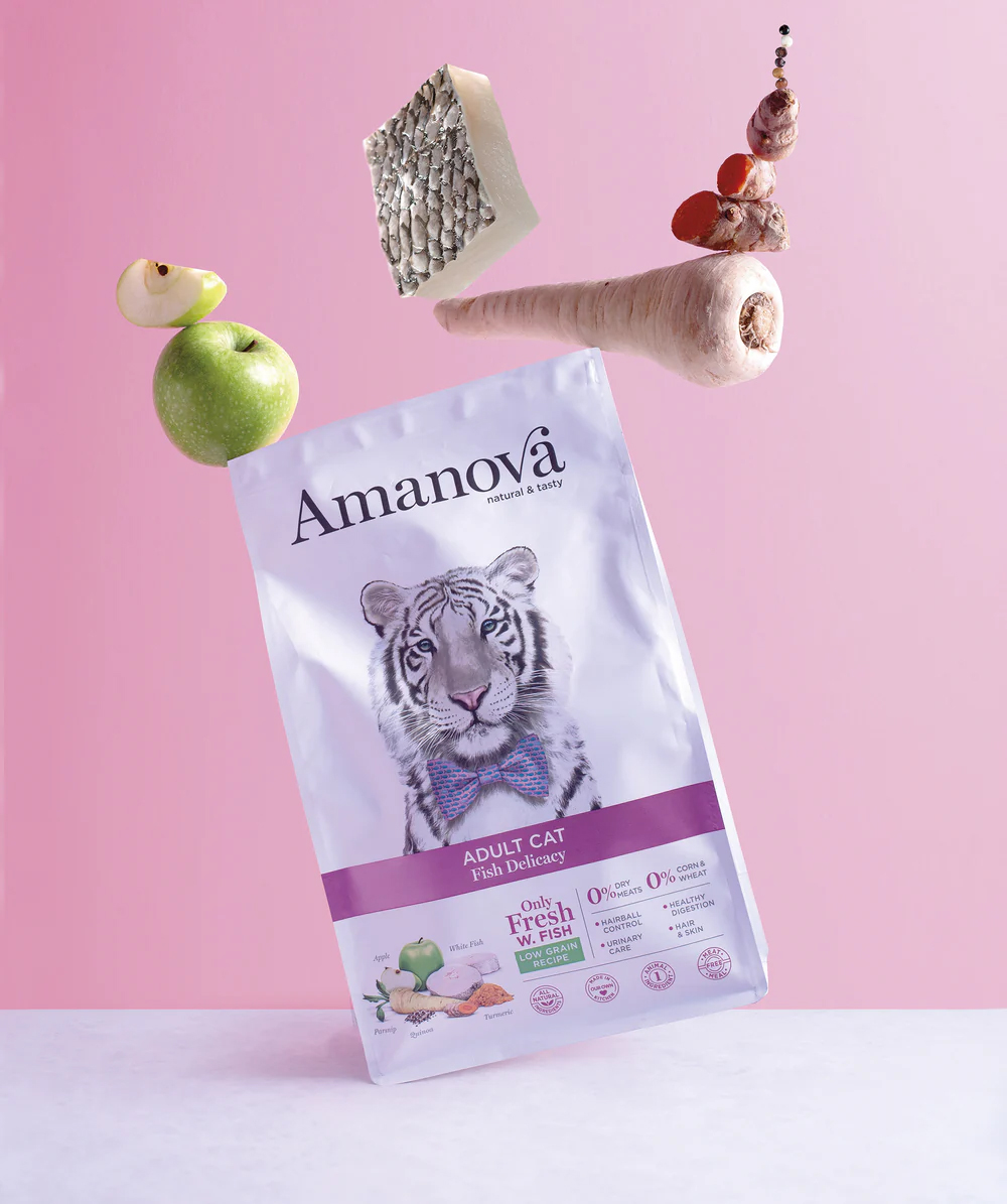Amanova cat adult valkoinen kala & kvinoa low grain 1,5 kg