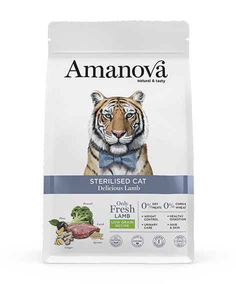 Amanova Sterilised lammas & kvinoa steriloiduille kissoille low grain 1,5 kg