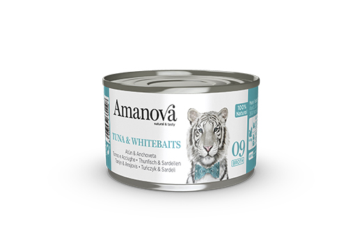 Amanova 09 tonnikala & valkoinen kala liemessä aikuisille kissoille 70 g purkki