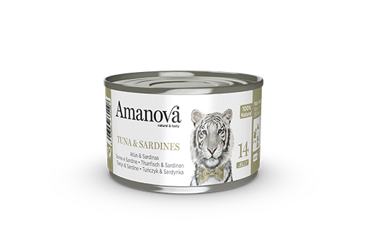 Amanova 14 tonnikala & sardiini hyytelössä aikuisille kissoille 70 g purkki
