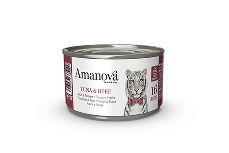 Amanova 16 tonnikala & nauta liemessä aikuisille kissoille 70 g purkki