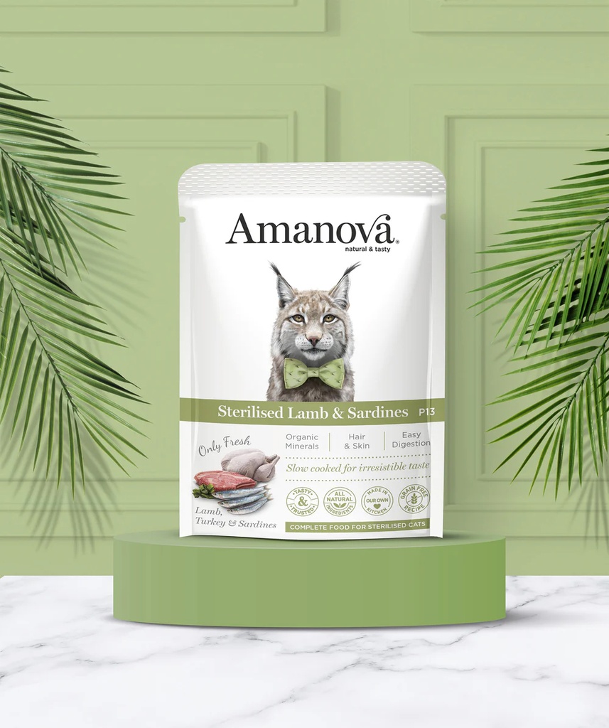 Amanova cat adult Sterilised Lamb & Sardines 85 g pouch