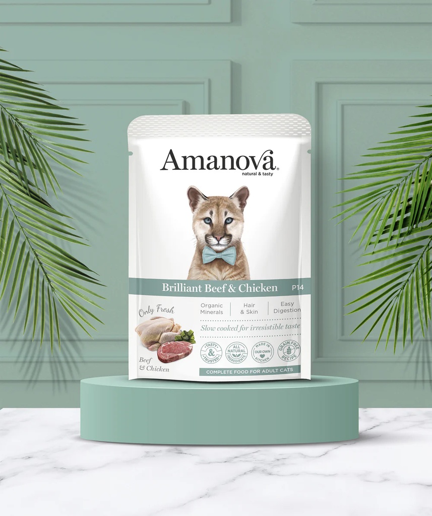 Amanova cat adult Veiseliha & kana 85 g pouch