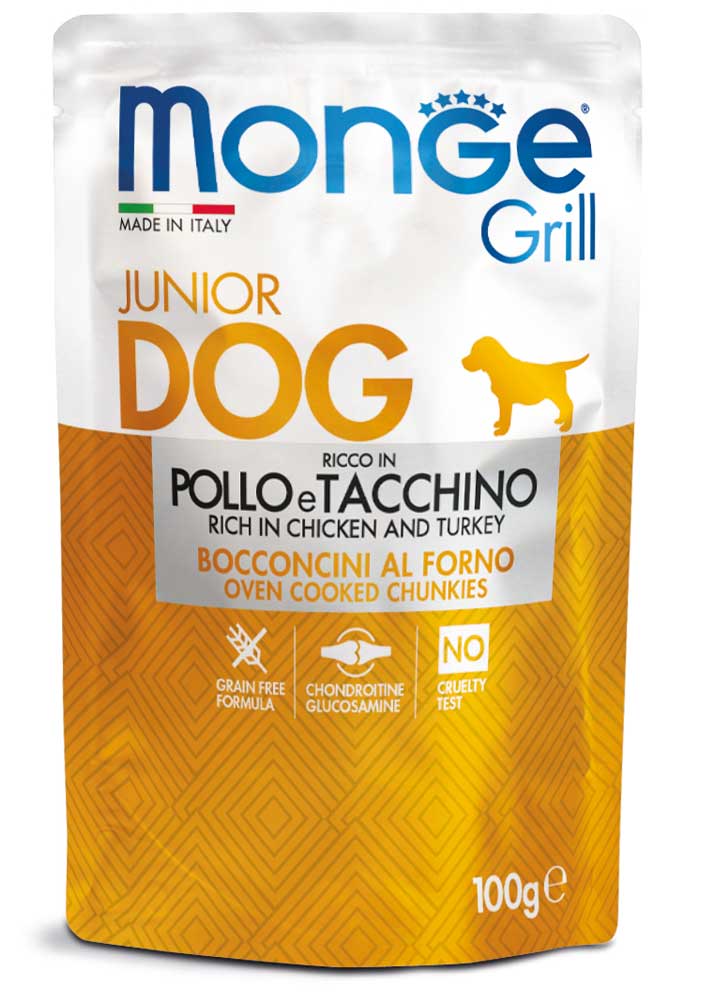 Monge dog puppy Grill kana-kalkkuna 100g pouch
