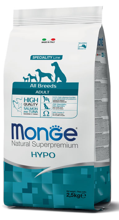Monge dog adult Natural Superpremium Hypoallergenic lohi-tonnikala 2,5kg