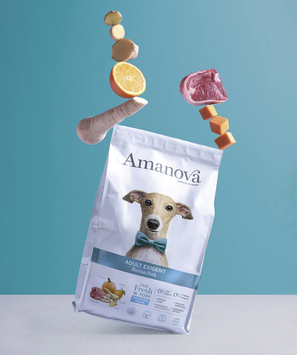 Maistelupussi Amanova dog adult Exigent Iberian possu & kurpitsa 70g