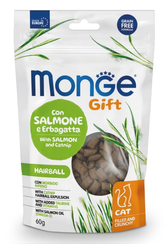 Monge Gift Fill Hairb Salm/Catnip 60 g