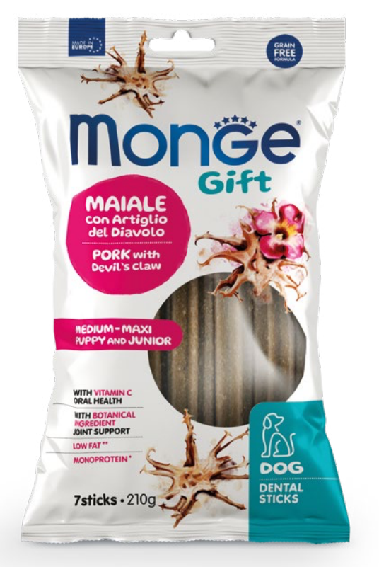 Monge Gift Dental Dental Puppy & Junior Max Por/Dev 210g 
