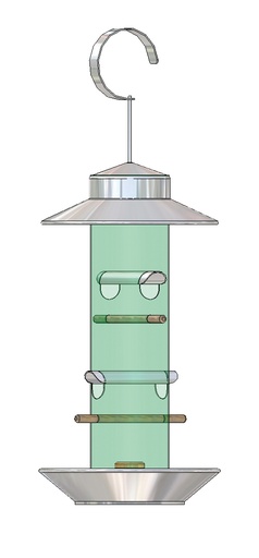 [171314] Gardenlife pähkinä ruokinta-automaatti 38cm hopea   (tukkup.4)