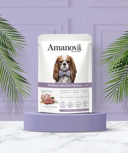 [288008] Amanova dog adult Brilliant veiseliha & kana 100 g pouch