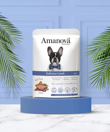 [288016] Amanova dog adult Delicious Lambaliha & kõrvits 100 g pouch