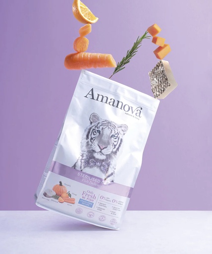 [248120] Amanova cat adult Sterilised valkoinen kala & kurpitsa viljaton 300 g