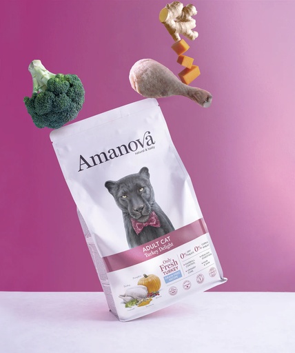 [248123] Amanova cat adult Kalkon & pumpa spannmålsfri 1,5 kg