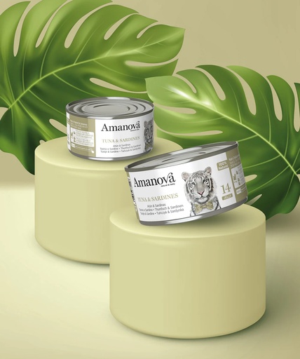 [288031] Amanova cat adult 14 Tonnikala & sardiini hyytelössä 70 g purkki